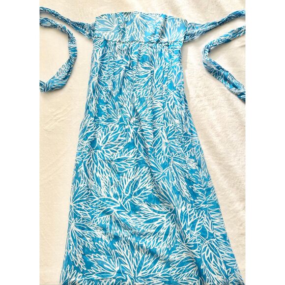 Milly Cabana Strapless Tie Dye Cover-Up Dress blue and white - Picture 4 of 6
